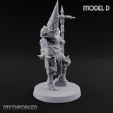 Spike Helmed Weapon Wielding Stigmatic Nuns Miniature for Dungeons and Dragons, Pathfinder or other TTRPGs