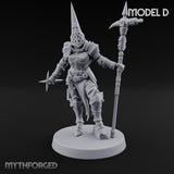 Spike Helmed Weapon Wielding Stigmatic Nuns Miniature for Dungeons and Dragons, Pathfinder or other TTRPGs