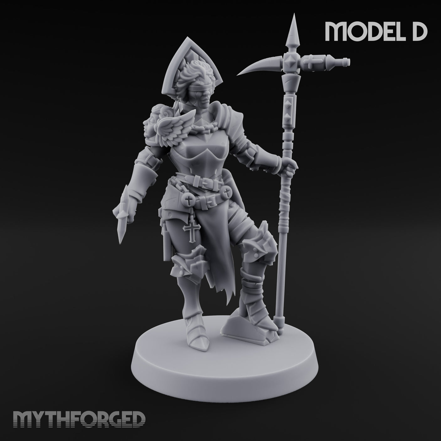 Spike Helmed Weapon Wielding Stigmatic Nuns Miniature for Dungeons and Dragons, Pathfinder or other TTRPGs