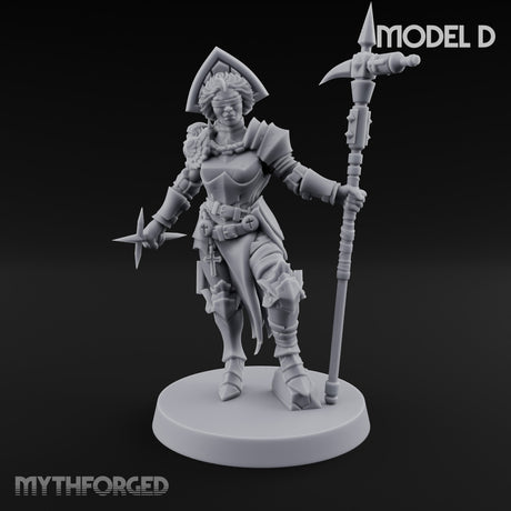 Spike Helmed Weapon Wielding Stigmatic Nuns Miniature for Dungeons and Dragons, Pathfinder or other TTRPGs