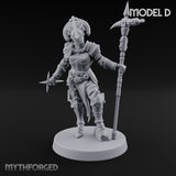 Spike Helmed Weapon Wielding Stigmatic Nuns Miniature for Dungeons and Dragons, Pathfinder or other TTRPGs