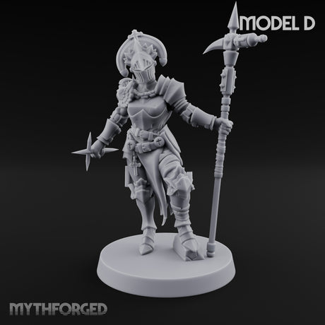 Spike Helmed Weapon Wielding Stigmatic Nuns Miniature for Dungeons and Dragons, Pathfinder or other TTRPGs