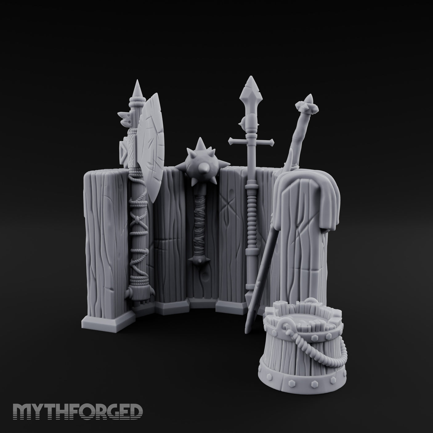 Spike-Maced Plank-Paneled Warrior's Weapon Holder
