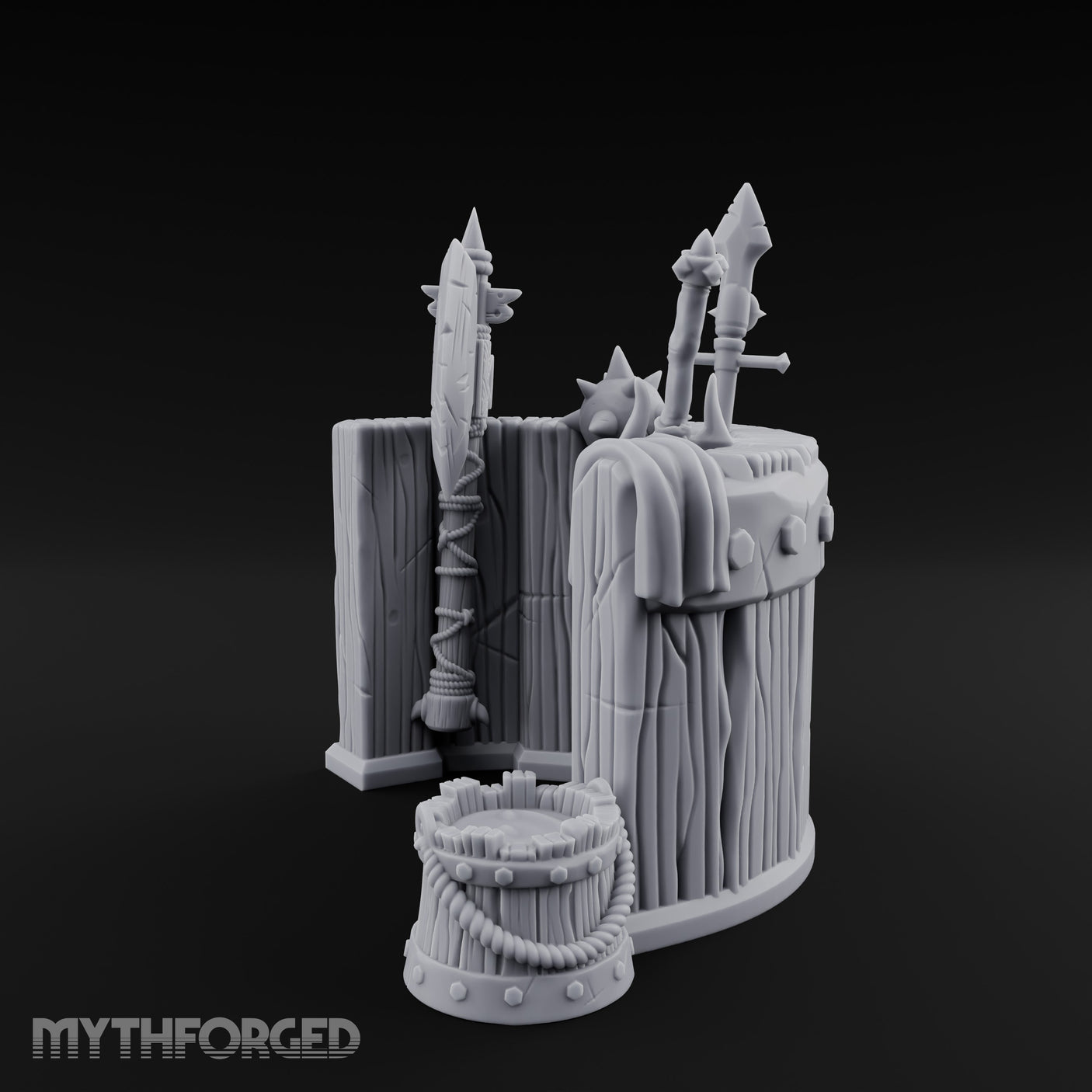 Spike-Maced Plank-Paneled Warrior's Weapon Holder gallery 8