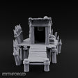 Spike-Palisaded Sandbag-Flanked Dockside Guard Post Miniature for Dungeons and Dragons, Pathfinder or other TTRPGs