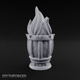 Spike-Rimmed Stave-Paneled Floor Brazier Miniature for Dungeons and Dragons, Pathfinder or other TTRPGs