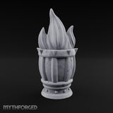 Spike-Rimmed Stave-Paneled Floor Brazier Miniature for Dungeons and Dragons, Pathfinder or other TTRPGs