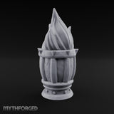 Spike-Rimmed Stave-Paneled Floor Brazier Miniature for Dungeons and Dragons, Pathfinder or other TTRPGs