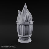 Spike-Rimmed Stave-Paneled Floor Brazier Miniature for Dungeons and Dragons, Pathfinder or other TTRPGs
