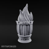 Spike-Rimmed Stave-Paneled Floor Brazier Miniature for Dungeons and Dragons, Pathfinder or other TTRPGs