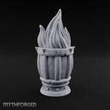 Spike-Rimmed Stave-Paneled Floor Brazier Miniature for Dungeons and Dragons, Pathfinder or other TTRPGs