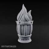 Spike-Rimmed Stave-Paneled Floor Brazier Miniature for Dungeons and Dragons, Pathfinder or other TTRPGs