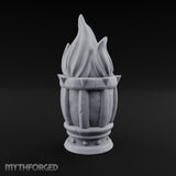 Spike-Rimmed Stave-Paneled Floor Brazier Miniature for Dungeons and Dragons, Pathfinder or other TTRPGs