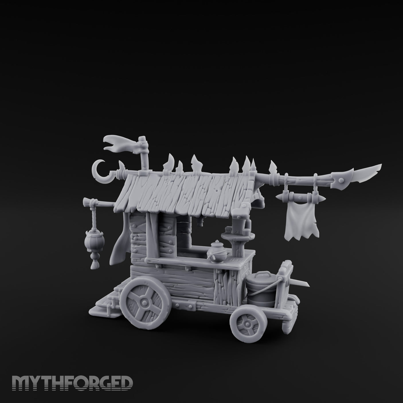 Spike-Rimmed Trinket-Hung Goblin Market Cart