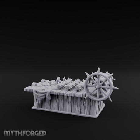 Spike-Rolled Skull-Scattered Torture Rack Table Miniature for Dungeons and Dragons, Pathfinder or other TTRPGs