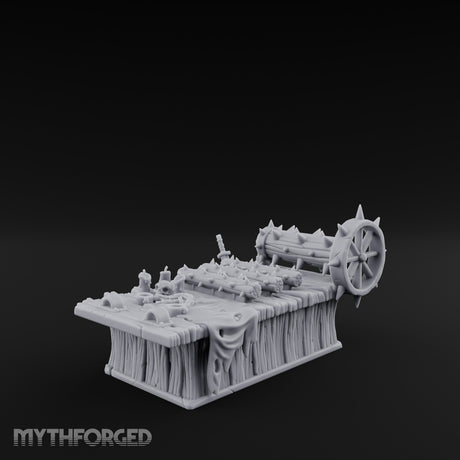 Spike-Rolled Skull-Scattered Torture Rack Table Miniature for Dungeons and Dragons, Pathfinder or other TTRPGs