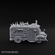 Spike-Roofed Plank-Armored Apocalypse Bus Miniature for Dungeons and Dragons, Pathfinder or other TTRPGs