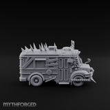 Spike-Roofed Plank-Armored Apocalypse Bus Miniature for Dungeons and Dragons, Pathfinder or other TTRPGs