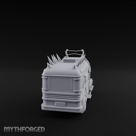 Spike-Roofed Plank-Armored Apocalypse Bus Miniature for Dungeons and Dragons, Pathfinder or other TTRPGs
