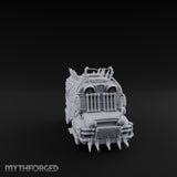 Spike-Roofed Plank-Armored Apocalypse Bus Miniature for Dungeons and Dragons, Pathfinder or other TTRPGs
