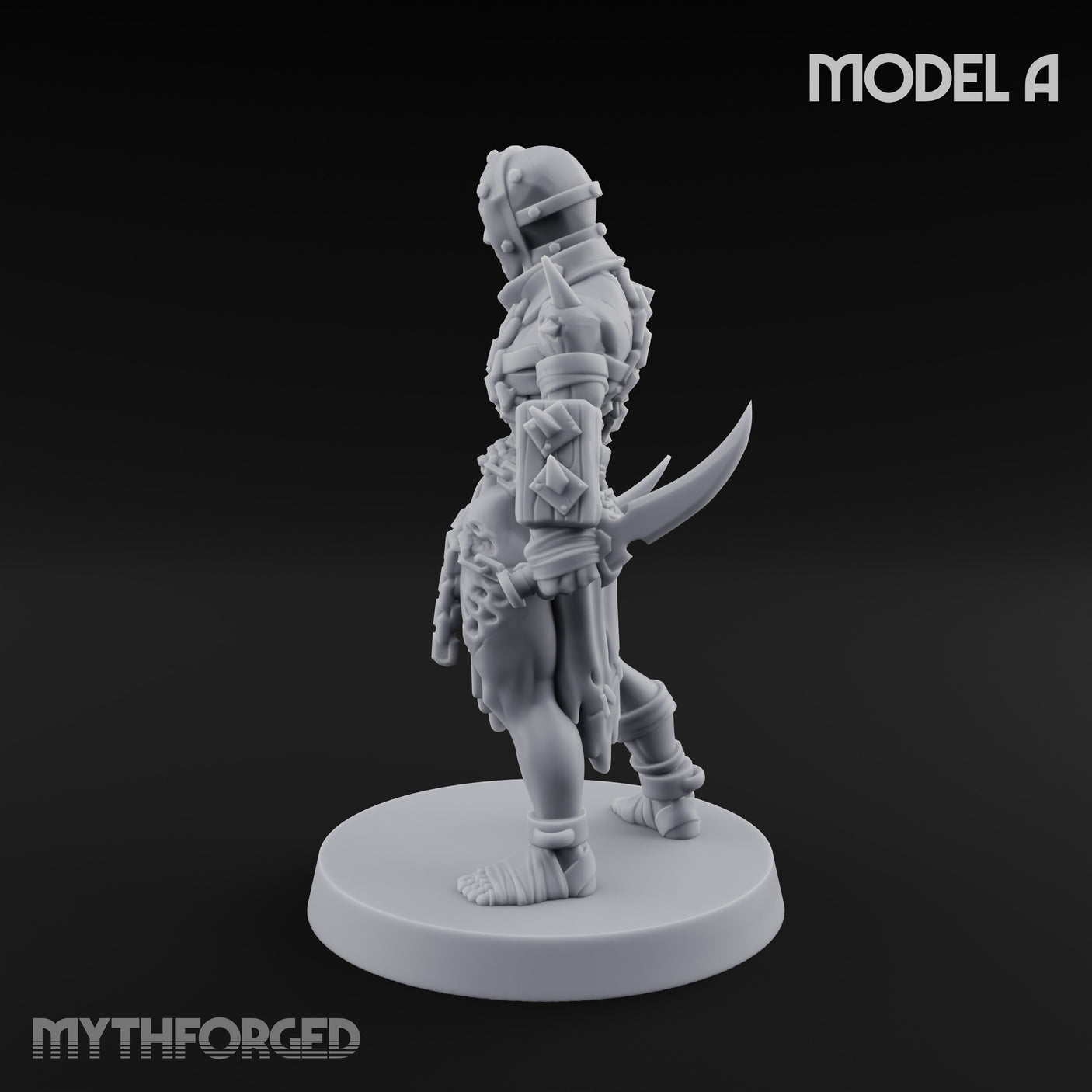 Spike Studded Blade Wielding Wretched Marauder A Miniature for Dungeons and Dragons, Pathfinder or other TTRPGs