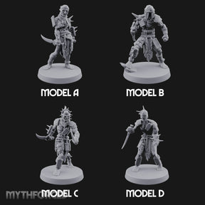 Spike Studded Blade Wielding Wretched Marauders Miniature for Dungeons and Dragons, Pathfinder or other TTRPGs