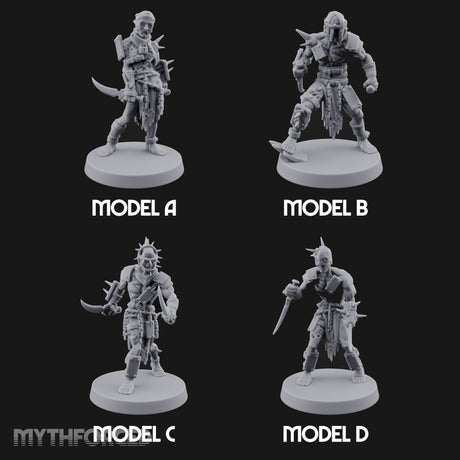 Spike Studded Blade Wielding Wretched Marauders Miniature for Dungeons and Dragons, Pathfinder or other TTRPGs