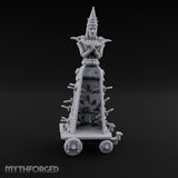 Spike-Studded Idol-Crowned Iron Maiden Torture Cart Miniature for Dungeons and Dragons, Pathfinder or other TTRPGs