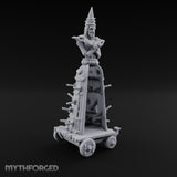Spike-Studded Idol-Crowned Iron Maiden Torture Cart Miniature for Dungeons and Dragons, Pathfinder or other TTRPGs