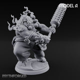 Spiked Club Swinging Oni Brute A Miniature for Dungeons and Dragons, Pathfinder or other TTRPGs