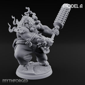 Spiked Club Swinging Oni Brute A Miniature for Dungeons and Dragons, Pathfinder or other TTRPGs