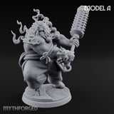Spiked Club Swinging Oni Brute A Miniature for Dungeons and Dragons, Pathfinder or other TTRPGs