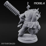 Spiked Club Swinging Oni Brute A Miniature for Dungeons and Dragons, Pathfinder or other TTRPGs