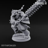 Spiked Club Swinging Oni Brute A Miniature for Dungeons and Dragons, Pathfinder or other TTRPGs