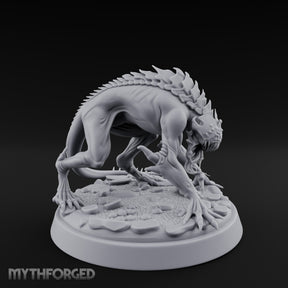 Spine Ridged Lunging Hell Hound Miniature for Dungeons and Dragons, Pathfinder or other TTRPGs