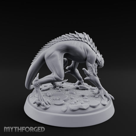 Spine Ridged Lunging Hell Hound Miniature for Dungeons and Dragons, Pathfinder or other TTRPGs