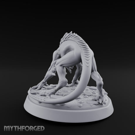 Spine Ridged Lunging Hell Hound Miniature for Dungeons and Dragons, Pathfinder or other TTRPGs