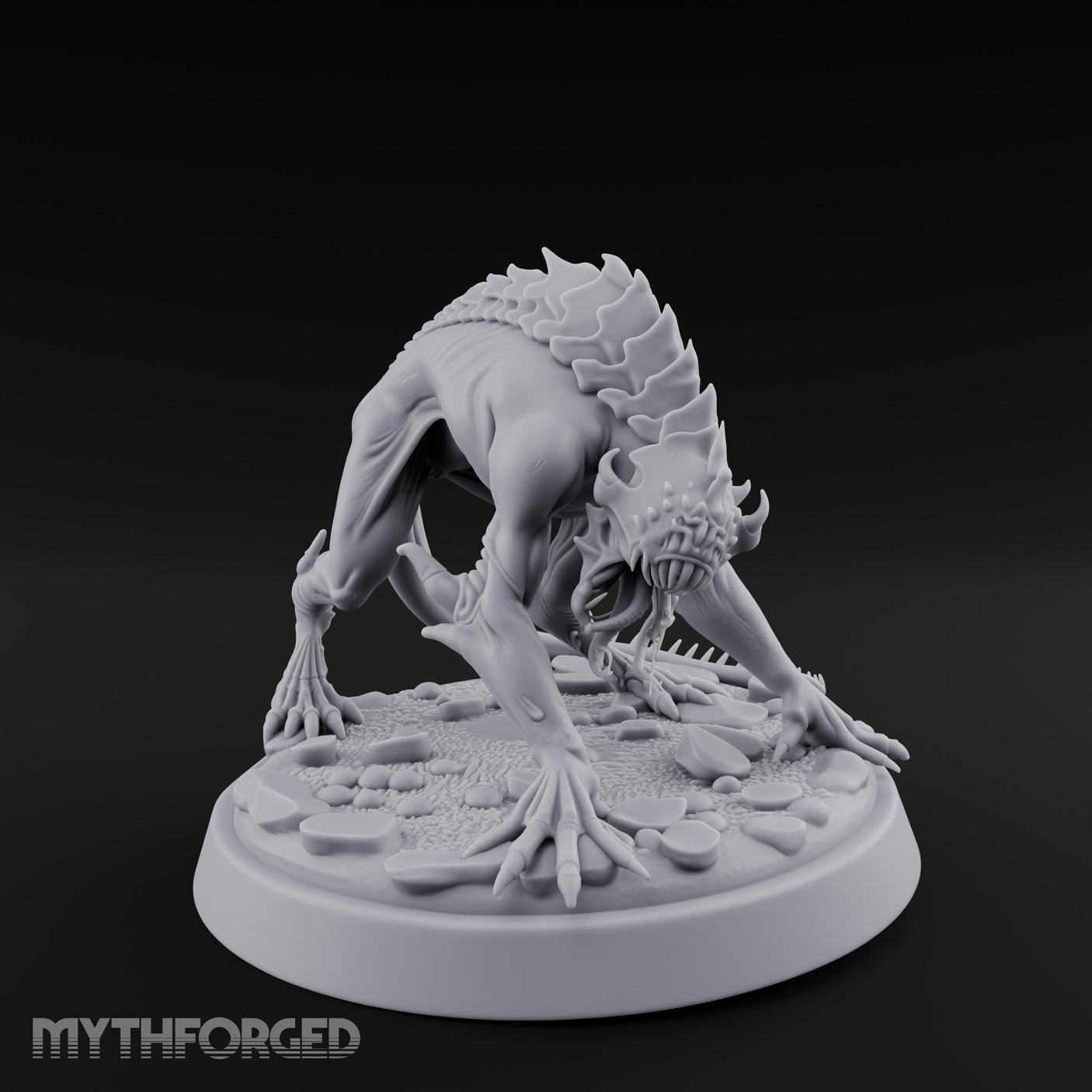 Spine Ridged Lunging Hell Hound Miniature for Dungeons and Dragons, Pathfinder or other TTRPGs