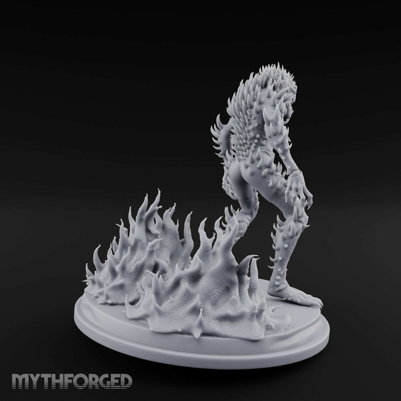 Spines Erupting Maw Agape Zombie Aberration Miniature for Dungeons and Dragons, Pathfinder or other TTRPGs