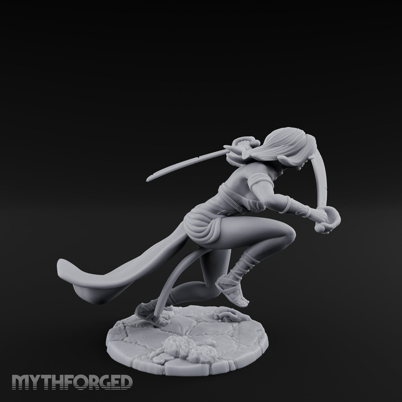 Spinning Blade Strike Human Monk Miniature for Dungeons and Dragons, Pathfinder or other TTRPGs