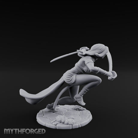 Spinning Blade Strike Human Monk Miniature for Dungeons and Dragons, Pathfinder or other TTRPGs