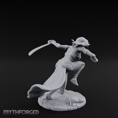 Spinning Blade Strike Human Monk Miniature for Dungeons and Dragons, Pathfinder or other TTRPGs