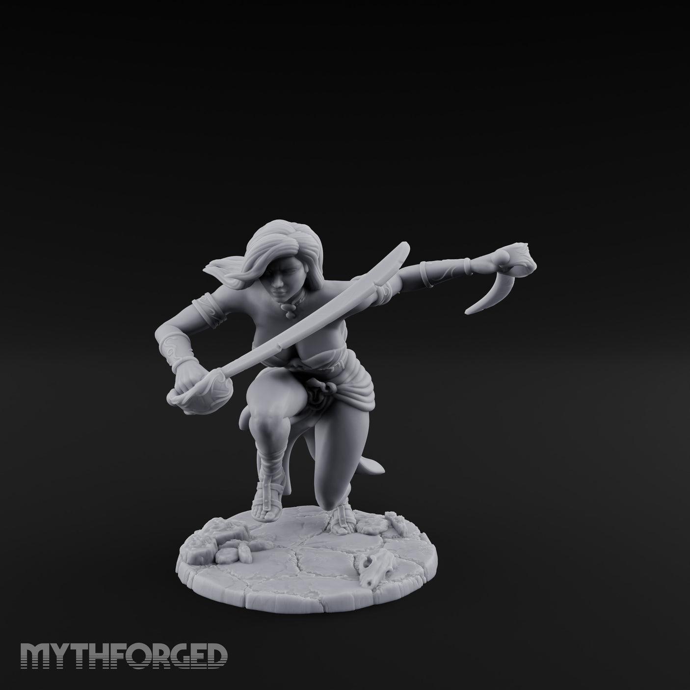 Spinning Blade Strike Human Monk Miniature for Dungeons and Dragons, Pathfinder or other TTRPGs