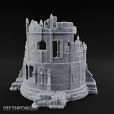 Spire-Bristled Idol-Flanked Gothic Temple Ruins Miniature for Dungeons and Dragons, Pathfinder or other TTRPGs