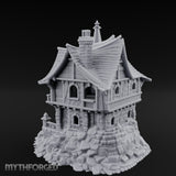 Spire-Crowned Timber-Framed Gothic Townhouse Miniature for Dungeons and Dragons, Pathfinder or other TTRPGs
