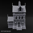 Spire-Tipped Arched-Colonnade Gothic Manor House Miniature for Dungeons and Dragons, Pathfinder or other TTRPGs