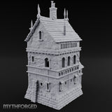 Spire-Tipped Arched-Colonnade Gothic Manor House Miniature for Dungeons and Dragons, Pathfinder or other TTRPGs