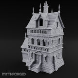 Spire-Tipped Arched-Colonnade Gothic Manor House Miniature for Dungeons and Dragons, Pathfinder or other TTRPGs
