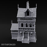 Spire-Tipped Arched-Colonnade Gothic Manor House Miniature for Dungeons and Dragons, Pathfinder or other TTRPGs