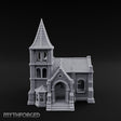 Spire-Topped Arch-Porched Gothic Stone Chapel Miniature for Dungeons and Dragons, Pathfinder or other TTRPGs